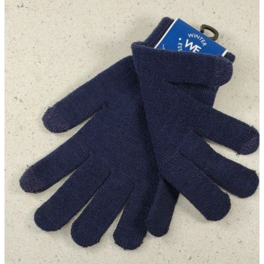 Winter Essentials Unisex One Size Blue Texting Elongated Gloves New